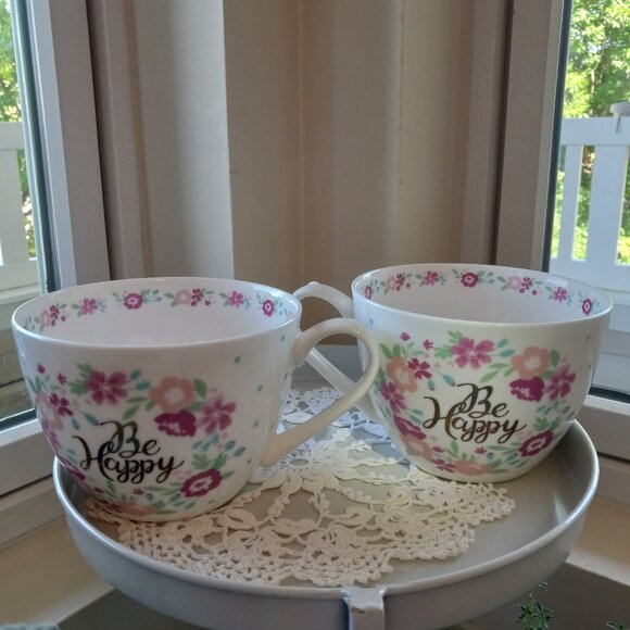 Portobello by Design Coffee/Tea "Be happy" Mug 20 oz - Picture 2 of 6